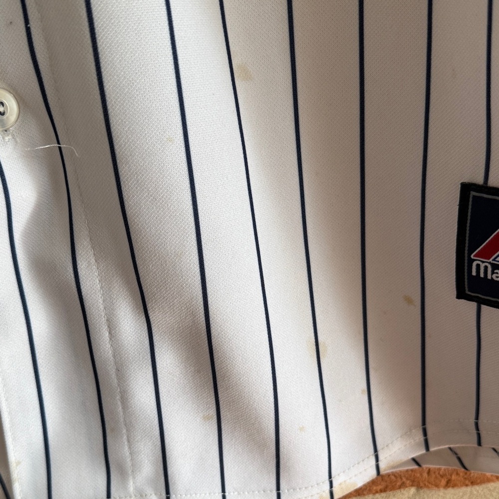 Majestic White and Navy Baseball Jersey - Picture 5 of 5